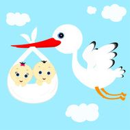 stork and children