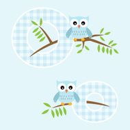 Alphabet for baby boy with owl vector letters O