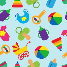 seamless pattern with children's accessories