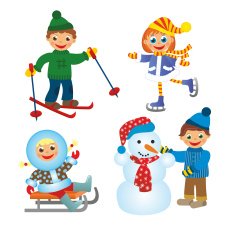 childrens fun in winter