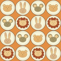 seamless pattern with animals icons
