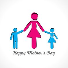 happy mothers day card with kids N2