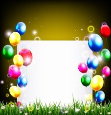 birthday background with balloon's and place for text