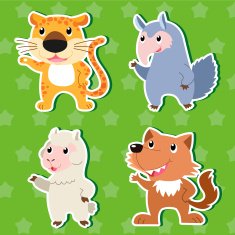 Cute animal stickers N15