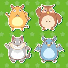 Cute animal stickers N16