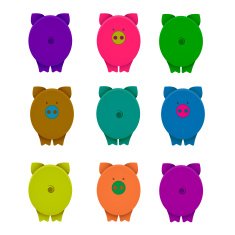 Cartoon Graphic Crazy Pigs with Snouts N2
