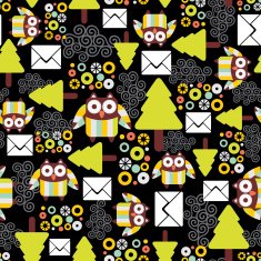 Seamless pattern with owls N5