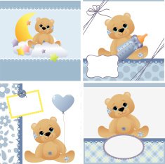 Cute templates for baby card N5