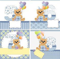 Cute templates for baby card N6