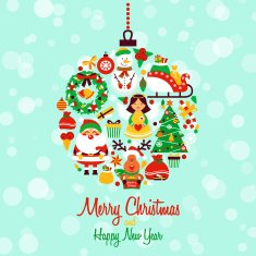 Christmas icons ball shape