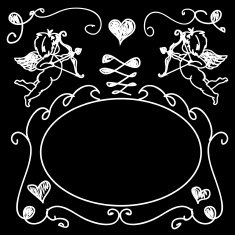 Valentine greeting card template with cupids