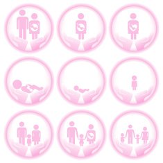 family icon set pink