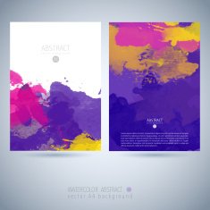 Set of vector watercolor template N46