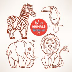 jungle sketch animals