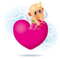 Shy pink love cupid