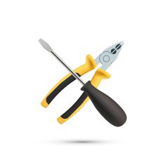 Screwdriver with Pliers isolated on white background vector