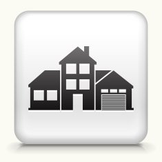 Square Button with Family House N2