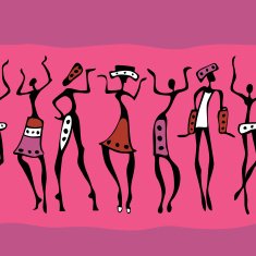 African dancers silhouette N3