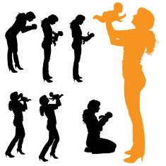 Vector silhouette of family N466