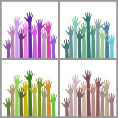 Set of colorful up hands N2