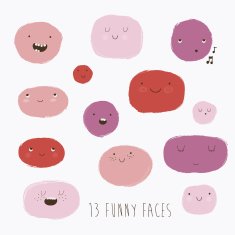 Smiley faces in cartoon style