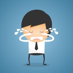 Businessman stand crying