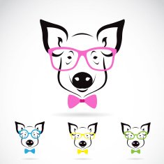 Vector image of a pig glasses N2