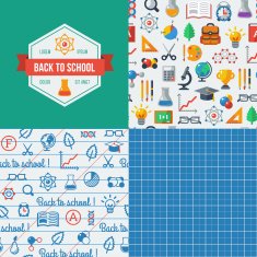 Back to school seamless patterns