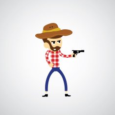 Cowboy vector cartoon N10