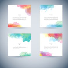 Set of vector watercolor template N48