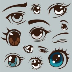 Anime style eyes set