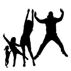 Vector silhouette of a family N160