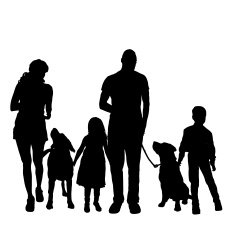 Vector silhouette of a family N161