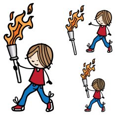 Boy holding an olympic torch