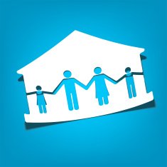 house with family symbols vector illustration N3