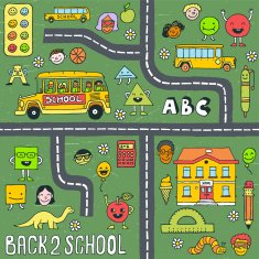 Back to school Colorful seamless pattern