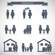 Family life icon set N5