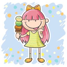 Little girl with an ice cream