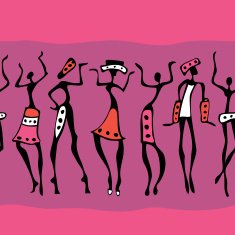 African dancers silhouette N4