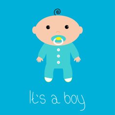 Baby shower card It's a boy Flat design style