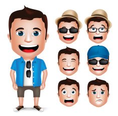 3D Realistic Man Character Wearing Casual Dress