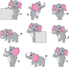 cute elephant cartoon collection