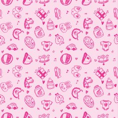 seamless doodle baby pattern background N35