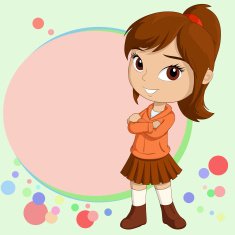Smiling little girl standing with background