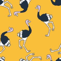 Happy ostrich seamless pattern