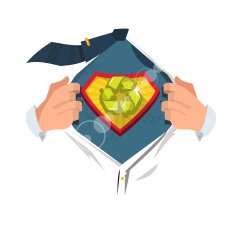 recycle symbol in superhero style - vector illustration