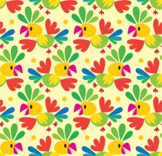 Seamless pattern with funny parrot N3
