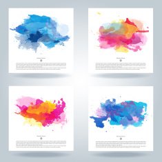 Set of vector watercolor template N49