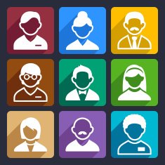 User flat icons set 11