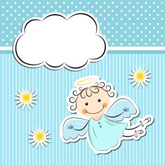 Little angel with stars and cloud